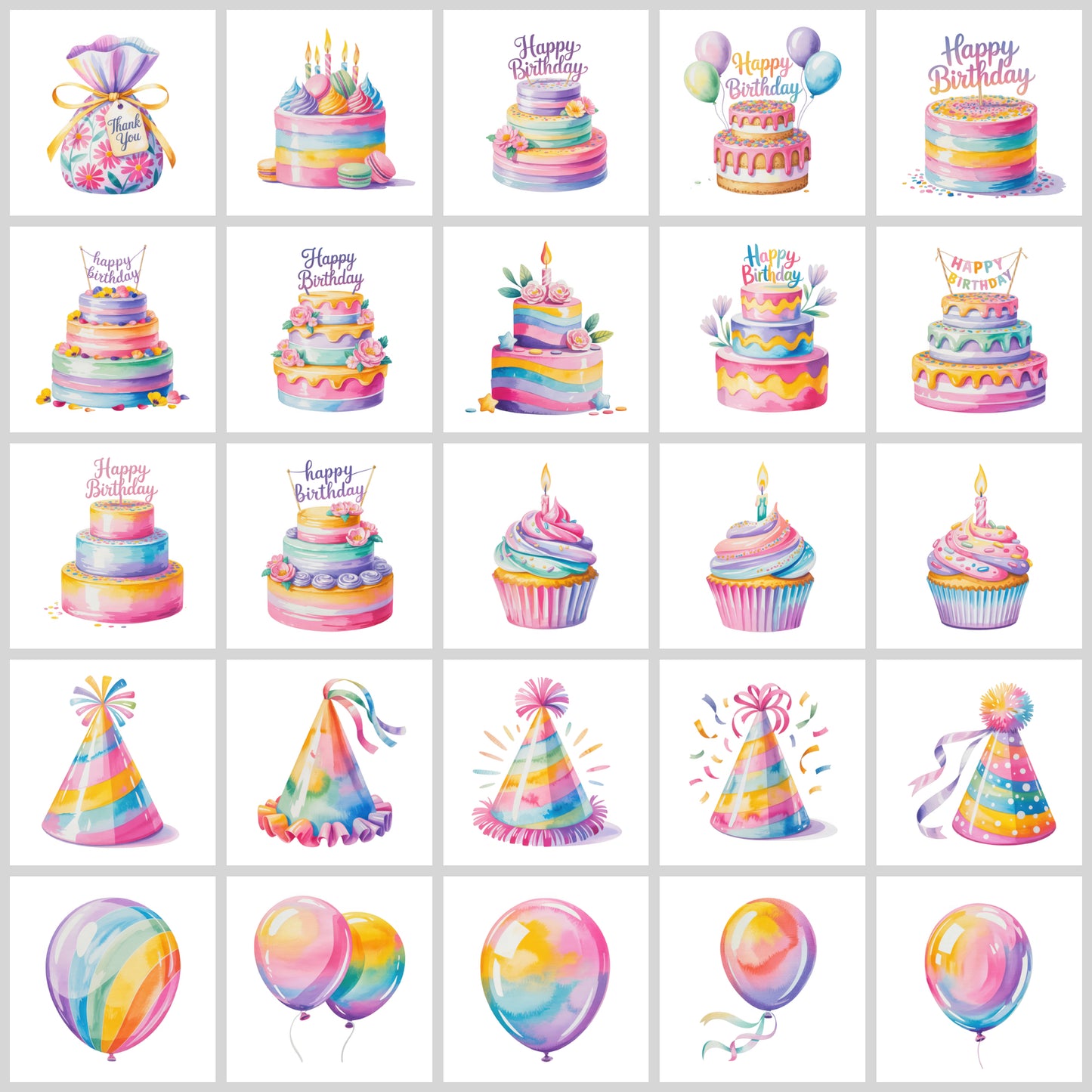 Birthday Party Clipart Pack | Resell Rights Included