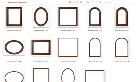 Walnut Wood Frame Mockups