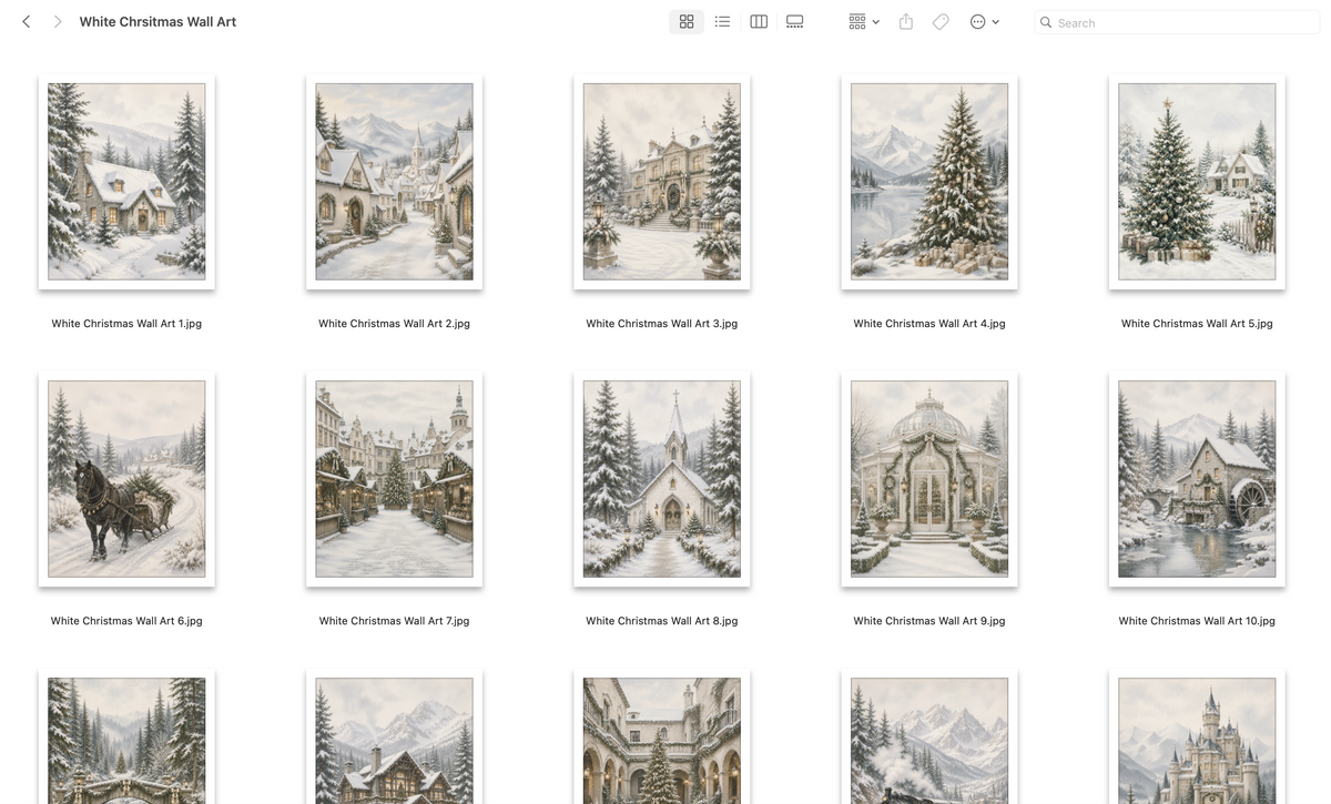 White Chrsitmas Wall Art