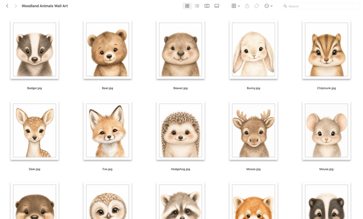 Woodland Animals Wall Art
